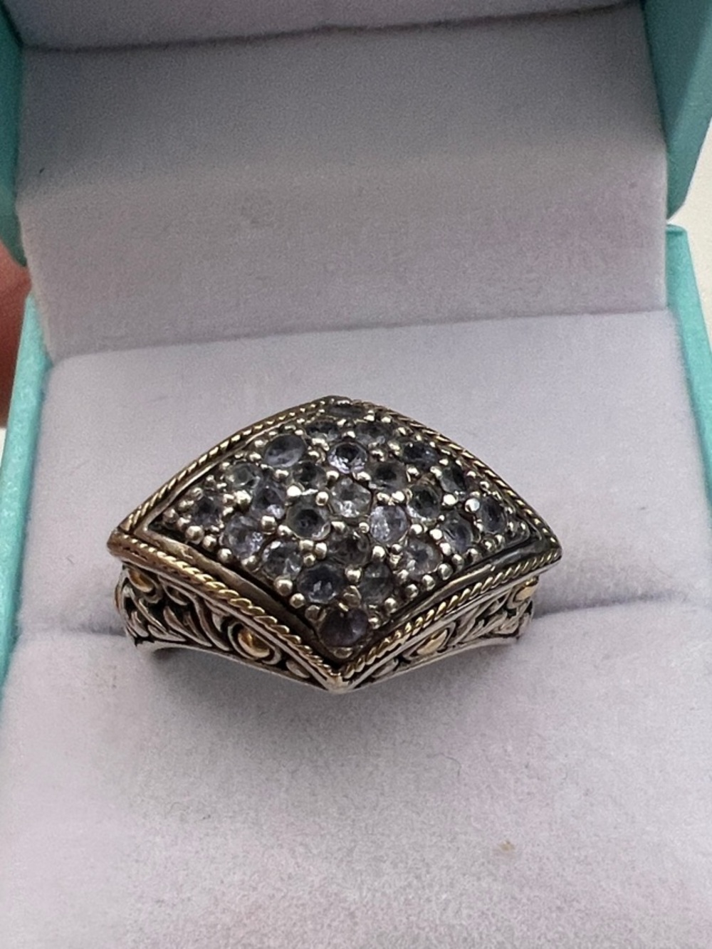 Samuel B. 18K Gold &Sterling-Silver Ring with Purple Diamonds